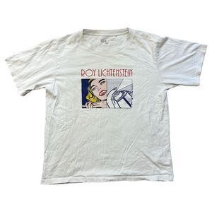 Uniqlo X Roy Lichtenstein RARE "Girl" and “Spray Can" White T-shirt Size Large